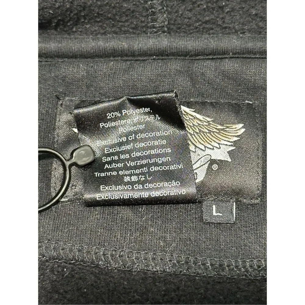 Harley Davidson Men's Full Zip Long Sleeve Hoodie Black Size Large‎ - Picture 12 of 13